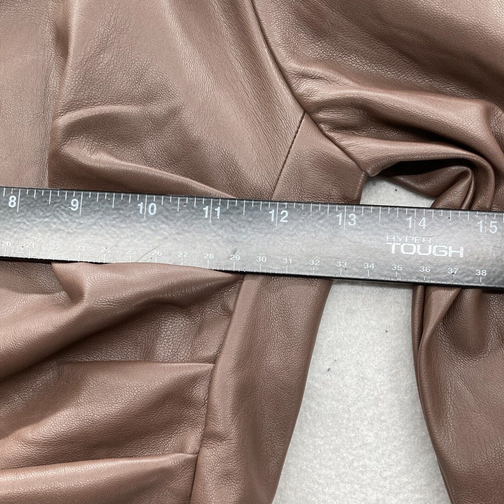 Express Brown Faux‎ Leather One Shoulder Bodycon Dress XS Long Sleeve Party NWT - Picture 10 of 14